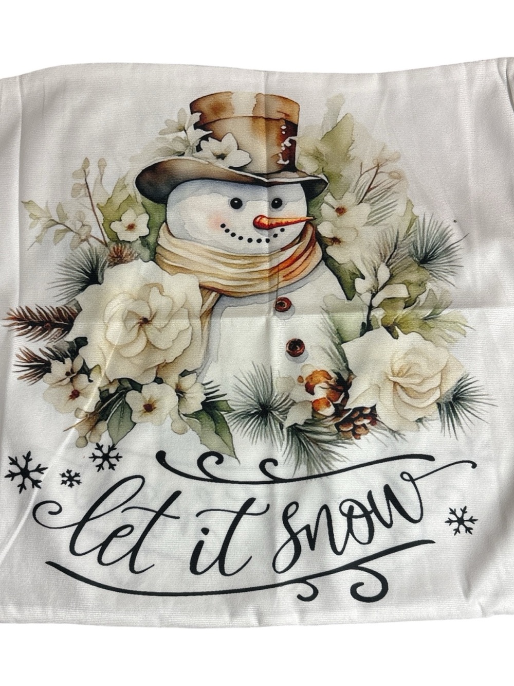 Let It Snow Snowman Pillow Cover - Picture 2 of 3